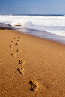 About Counselling. Library Image: Footsteps in Sand